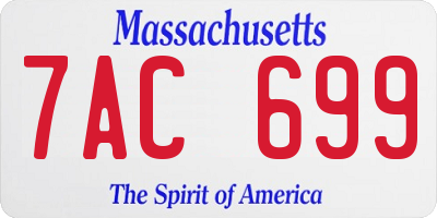 MA license plate 7AC699
