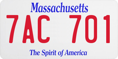 MA license plate 7AC701