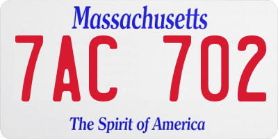MA license plate 7AC702