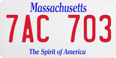 MA license plate 7AC703
