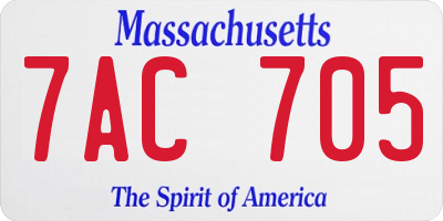 MA license plate 7AC705