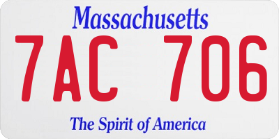 MA license plate 7AC706