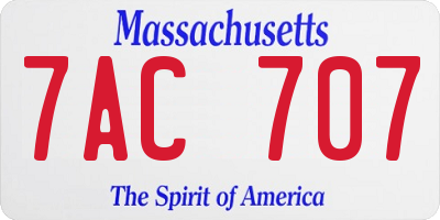 MA license plate 7AC707