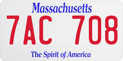 MA license plate 7AC708