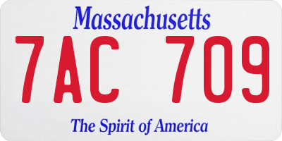 MA license plate 7AC709
