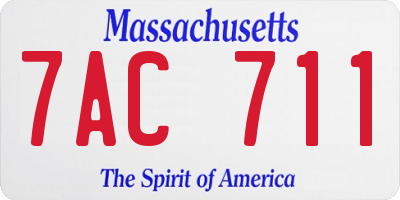 MA license plate 7AC711