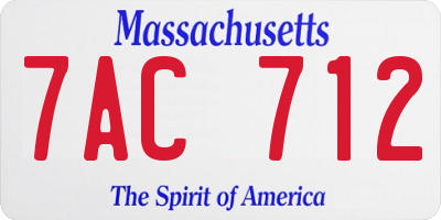 MA license plate 7AC712