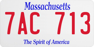 MA license plate 7AC713