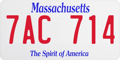 MA license plate 7AC714