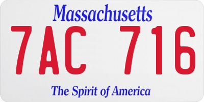 MA license plate 7AC716
