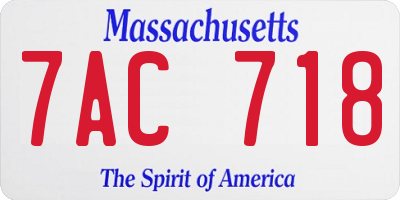 MA license plate 7AC718