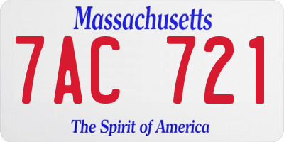 MA license plate 7AC721