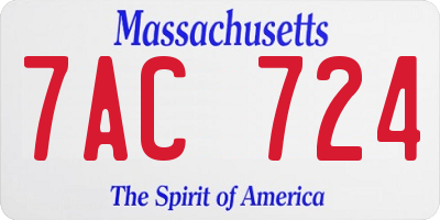 MA license plate 7AC724