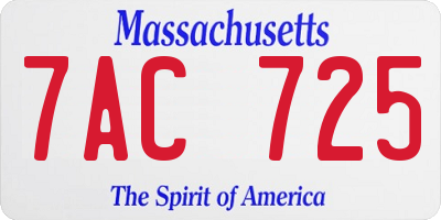 MA license plate 7AC725