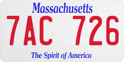 MA license plate 7AC726