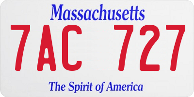 MA license plate 7AC727