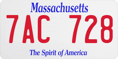 MA license plate 7AC728