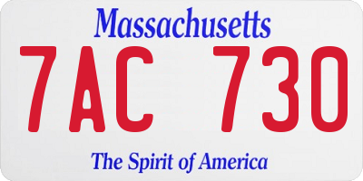 MA license plate 7AC730