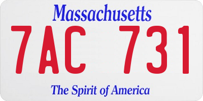 MA license plate 7AC731