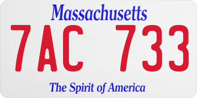 MA license plate 7AC733