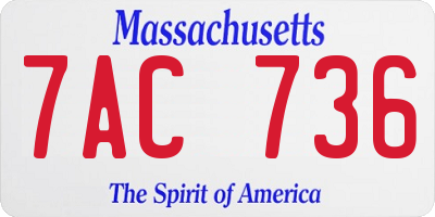 MA license plate 7AC736
