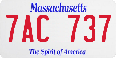 MA license plate 7AC737
