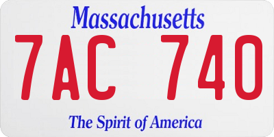 MA license plate 7AC740