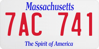 MA license plate 7AC741