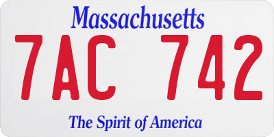 MA license plate 7AC742