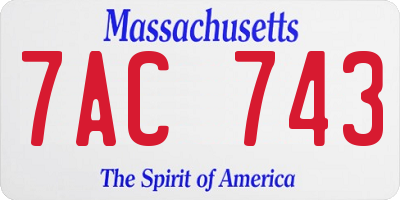 MA license plate 7AC743