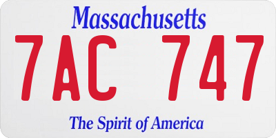 MA license plate 7AC747