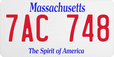 MA license plate 7AC748