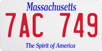 MA license plate 7AC749