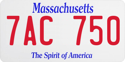 MA license plate 7AC750