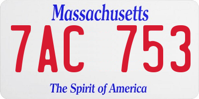 MA license plate 7AC753