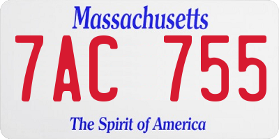 MA license plate 7AC755