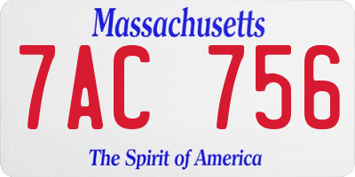 MA license plate 7AC756