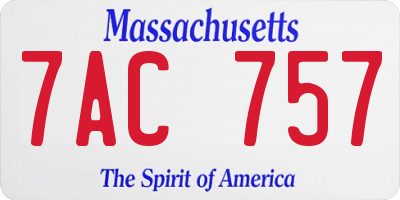 MA license plate 7AC757