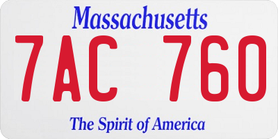 MA license plate 7AC760