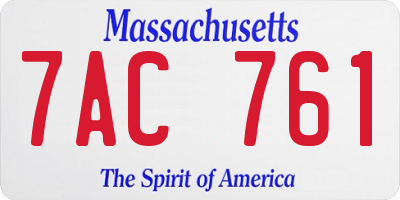 MA license plate 7AC761