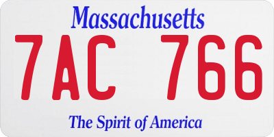 MA license plate 7AC766