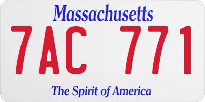 MA license plate 7AC771