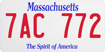 MA license plate 7AC772