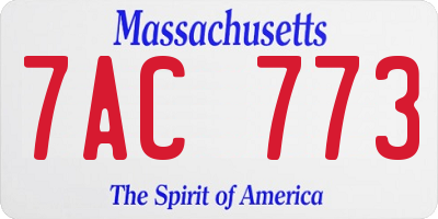 MA license plate 7AC773