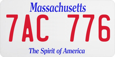 MA license plate 7AC776