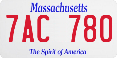 MA license plate 7AC780