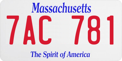 MA license plate 7AC781