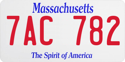 MA license plate 7AC782