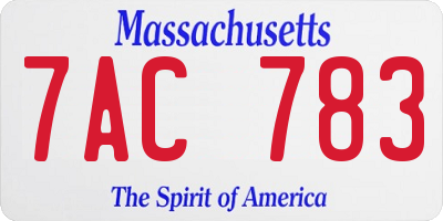 MA license plate 7AC783