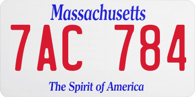 MA license plate 7AC784